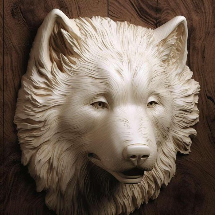 Nature and animals (st Samoyed dog 4, NATURE_4904) 3D models for cnc